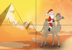 Aperçu - Apprentissages en autonomie - Père Noël en Egypte - Image à reconstituer - Page 3