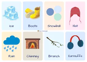 Vista previa - Tarjetas / Manipulativos - ¡Flashcards del Invierno en Inglés! - página 3