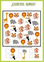 Vista previa - Hojas de trabajo - Cuenta los animales -3 - página 1