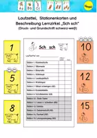 Vorschau - Arbeitsblätter - Laufzettel, Stationenkarten, Beschreibung Lernzirkel "Sch sch" - Deckblatt