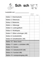 Vorschau - Arbeitsblätter - Laufzettel, Stationenkarten, Beschreibung Lernzirkel "Sch sch" - Seite 3