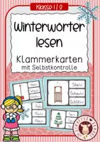Vorschau - Stationenlernen - Winter - Wörter lesen - Klammerkarten - Deckblatt