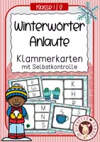 Vorschau - Stationenlernen - Winter - Wörter - Anlaute - Klammerkarten - Deckblatt