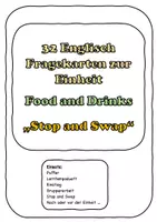 Vorschau - Spiele - Food and Drinks Fragekarten Stop and Swap Englisch - Deckblatt