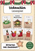 Vorschau - Aufgabenkarten - Lesepiel Weihnachten (Klasse 1/2) - Deckblatt