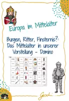 Vorschau - Arbeitsblätter - UR6 Europa im Mittelalter - 1. Stunde: Burgen, Ritter, Finsternis?: Das Mittelalter in unserer Vorstellung (Domino) - Deckblatt