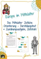 Vorschau - Arbeitsblätter - UR6 Europa im Mittelalter - 3. Stunde: Das Mittelalter: Zeitliche Orientierung (Darstellungstext, Zuordnungsaufgabe, Zeitstrahl) - Deckblatt