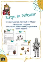 Vorschau - Arbeitsblätter - UR6 Europa im Mittelalter - 6. Stunde: Ein neues Kaiserreich: Herrschaft im Mittelalter (Darstellungstext und Aufgaben zum Text, Gegenständliche Quellen analysieren) - Deckblatt