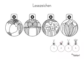 Vorschau - Mal- und Bastelvorlagen - Lesezeichen Mal- und Bastelidee: Tiere / Art Deco - Seite 1