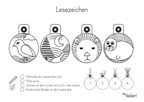 Vorschau - Mal- und Bastelvorlagen - Lesezeichen Mal- und Bastelidee: Tiere / Art Deco - Seite 2