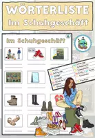 Vorschau - Arbeitsblätter - Wörterliste mit Wörtertabelle "Im Schuhgeschäft" DaZ / DaF - Deutsch - Deckblatt