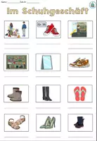 Vorschau - Arbeitsblätter - Wörterliste mit Wörtertabelle "Im Schuhgeschäft" DaZ / DaF - Deutsch - Seite 1