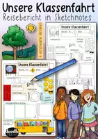 Vorschau - Arbeitsblätter - Unsere Klassenfahrt / Schullandheim - Reisetagebuch in Sketchnotes - Seite 2