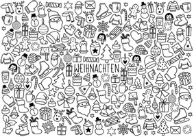 Vorschau - Mal- und Bastelvorlagen - Weihnachts Doodle Ausmalbilder 🎅🏼 - Seite 2