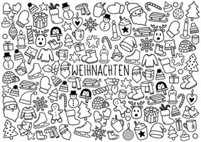Vorschau - Mal- und Bastelvorlagen - Weihnachts Doodle Ausmalbilder 🎅🏼 - Seite 3