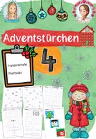 Vorschau - Arbeitsblätter - Adventstürchen 4: Hundertertafel/ Pixelbilder (2. Klasse) - Deckblatt