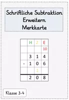 Vorschau - Poster - Schriftliche Subtraktion Erweitern - Deckblatt