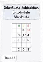 Vorschau - Poster - Schriftliche Subtraktion Entbündeln - Deckblatt