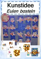 Vorschau - Mal- und Bastelvorlagen - Kunstidee Eulen - Deckblatt
