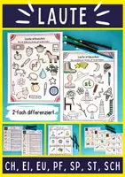 Vorschau - Arbeitsblätter - Laute-Paket: A-Z, au, eu, ch, ie, ei, pf, sp, st, sch - Deckblatt