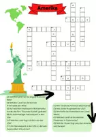 Vorschau - Arbeitsblätter - Kreuzworträtsel Amerika - leicht - Deckblatt