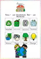 Vorschau - Bildkarten - Klima- & Umweltschutz / Earth Day: Bild- und Wortkarten (Tafelmaterial) - Sachunterricht - Kl. 2/3 - Deckblatt