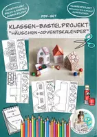 Vorschau - Unterrichtsreihen - Bastelvorlagen "Häuschen-Adventskalender" / Klassenprojekt / Klassen-Adventskalender - Deckblatt