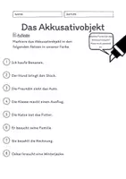 Vorschau - Arbeitsblätter - Das Akkusativobjekt Übungen (I) | differenziert - leicht - Seite 2