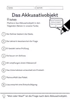 Vorschau - Arbeitsblätter - Das Akkusativobjekt Übungen (II) | differenziert - leicht - Seite 1