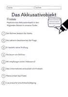 Vorschau - Arbeitsblätter - Das Akkusativobjekt Übungen (II) | differenziert - leicht - Seite 2