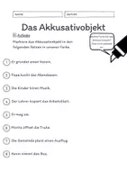 Vorschau - Arbeitsblätter - Das Akkusativobjekt Übungen (III) | differenziert - leicht - Seite 2