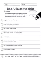 Vorschau - Arbeitsblätter - Das Akkusativobjekt Übungen (III) | differenziert - leicht - Seite 3