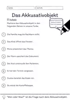 Vorschau - Arbeitsblätter - Das Akkusativobjekt Übungen (IV) | differenziert - leicht - Seite 1