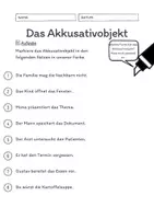 Vorschau - Arbeitsblätter - Das Akkusativobjekt Übungen (IV) | differenziert - leicht - Seite 2
