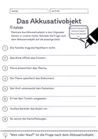 Vorschau - Arbeitsblätter - Das Akkusativobjekt Übungen (IV) | differenziert - leicht - Seite 3
