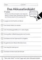 Vorschau - Arbeitsblätter - Das Akkusativobjekt Übungen (II) | differenziert - mittel - Seite 3