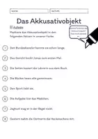 Vorschau - Arbeitsblätter - Das Akkusativobjekt Übungen (III) | differenziert - mittel - Seite 2