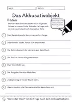 Vorschau - Arbeitsblätter - Das Akkusativobjekt Übungen (III) | differenziert - mittel - Seite 3