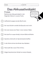 Vorschau - Arbeitsblätter - Das Akkusativobjekt Übungen (V) | differenziert - mittel - Seite 2