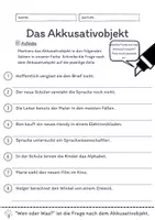 Vorschau - Arbeitsblätter - Das Akkusativobjekt Übungen (V) | differenziert - mittel - Seite 3