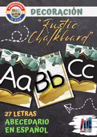 Vista previa - Decoración del aula - Decoración del aula: Abecedario Rustic Chalkboard Español - Portada