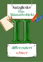 Vorschau - Arbeitsblätter - Das Akkusativobjekt Übungen (II) | differenziert - schwer - Deckblatt