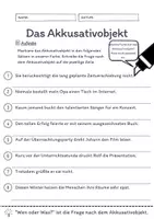 Vorschau - Arbeitsblätter - Das Akkusativobjekt Übungen (II) | differenziert - schwer - Seite 3
