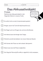 Vorschau - Arbeitsblätter - Das Akkusativobjekt Übungen (IV) | differenziert - schwer - Seite 2