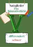Vorschau - Arbeitsblätter - Das Akkusativobjekt Übungen (V) | differenziert - schwer - Deckblatt