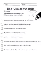 Vorschau - Arbeitsblätter - Das Akkusativobjekt Übungen (V) | differenziert - schwer - Seite 2