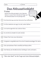 Vorschau - Arbeitsblätter - Das Akkusativobjekt Übungen (V) | differenziert - schwer - Seite 3