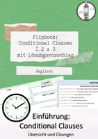 Vorschau - Arbeitsblätter - Flipbook: Conditional Clauses 1,2 & 3 - Übersicht, Übung, Lösung - Deckblatt