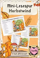 Vorschau - Arbeitsblätter - Lesespur Herbst (3-fach differenziert) - Deckblatt