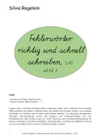 Vorschau - Arbeitsblätter - Fehlerwörter richtig und schnell schreiben, SAS ab Kl. 3 - Deckblatt